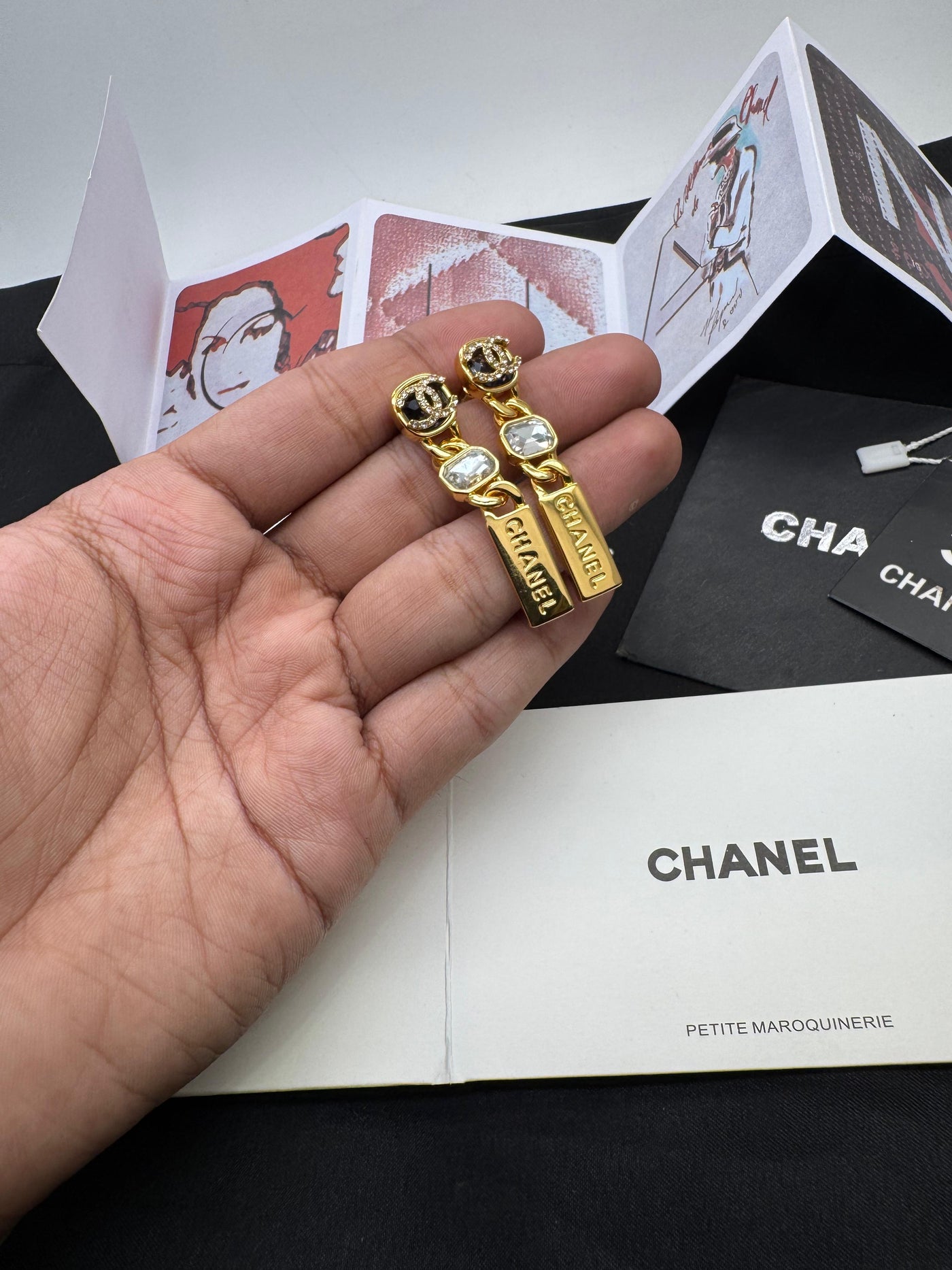 CHANEL Gold Purple Crystal Metal