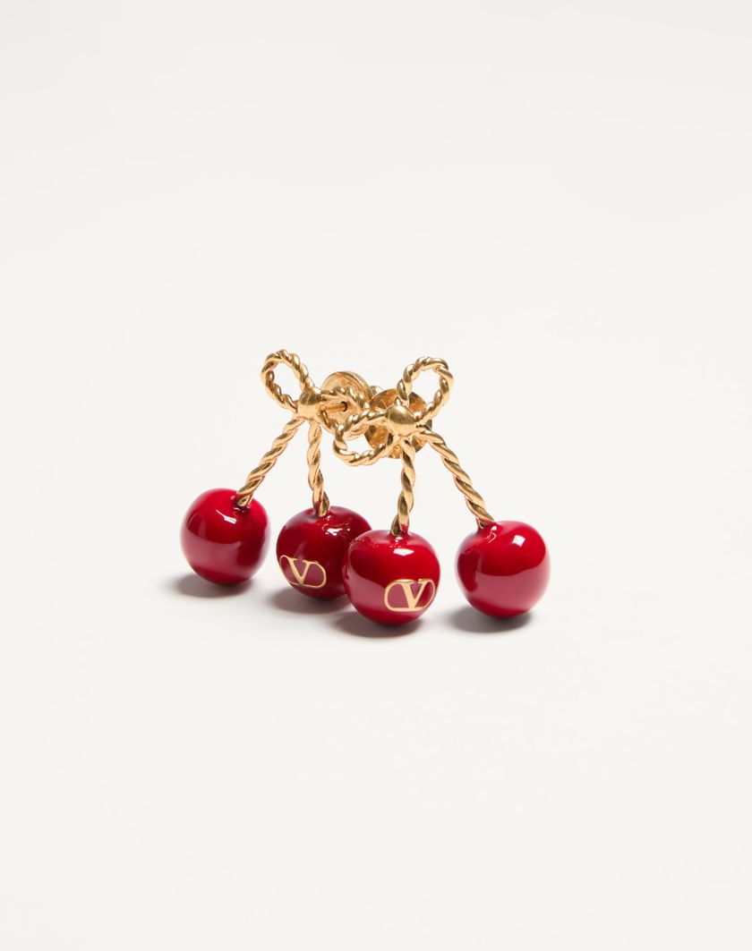 VALENTINO Cherryfic Metal And Enamel Earrings