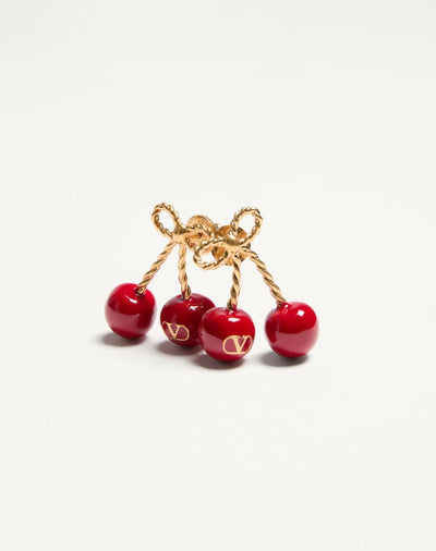 VALENTINO Cherryfic Metal And Enamel Earrings